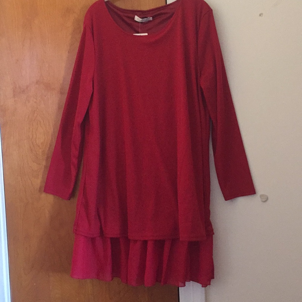 Red Top With Bow Detail